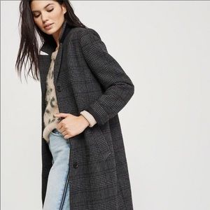 Dark Gray Abercrombie Wool-Blend Dad Coat